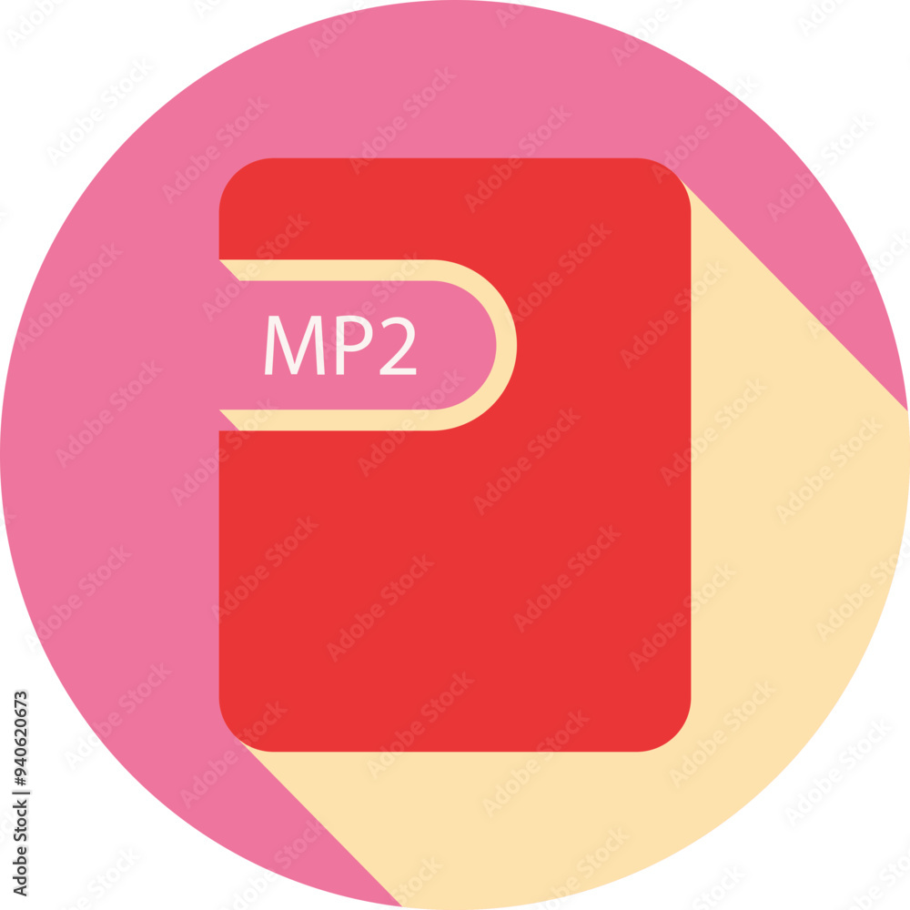 MP2 File icon black shadow with rounded corners in circular MP2 File icon black shadow with rounded corners in circular