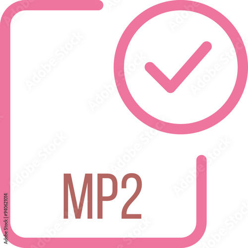 MP2 File icon with checked mark