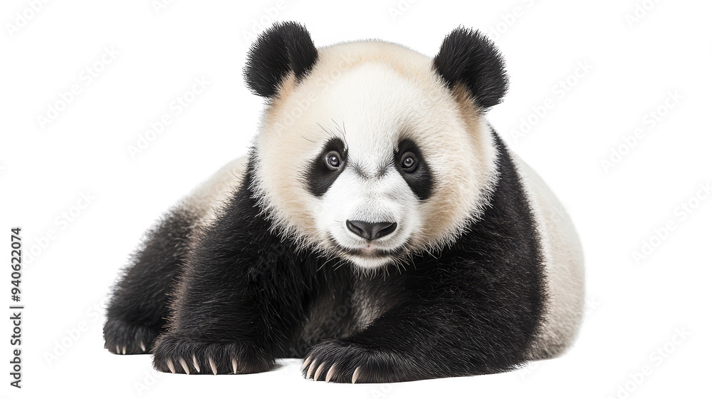 Naklejka premium Cute Panda Bear Cub Looking at Camera