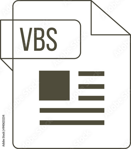 VBS icon inside transparent outline and sharp corners