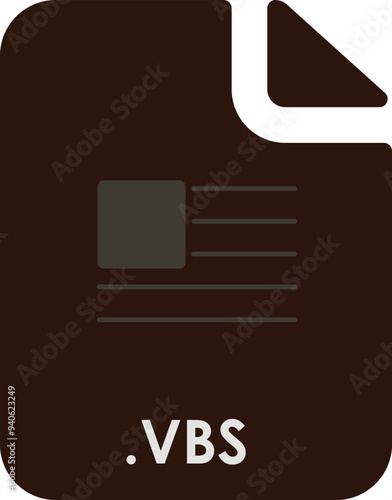 VBS inside fill icon with minimal lines and rectangle
