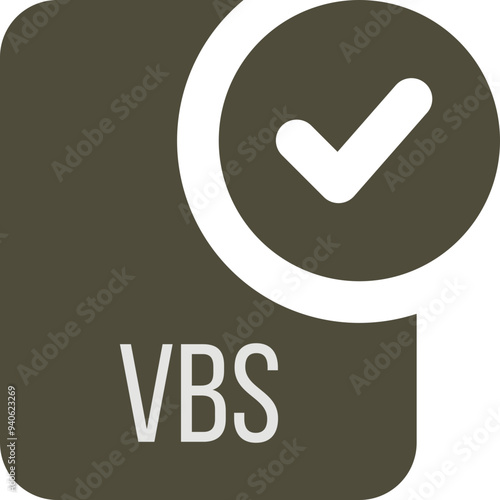 VBS ip file icon with black checked mark