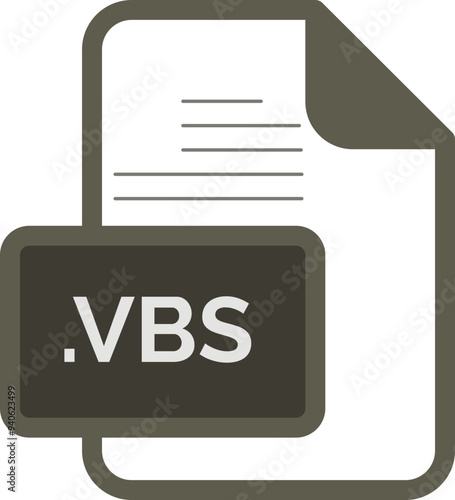 VBS File extension icon color fill rounded corners inside transparent