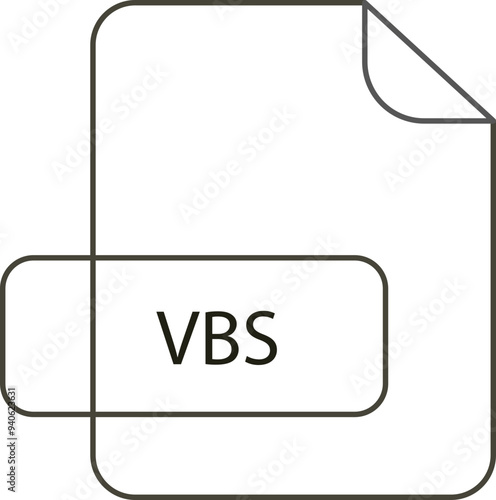 VBS File extension icon RAW thicker outline