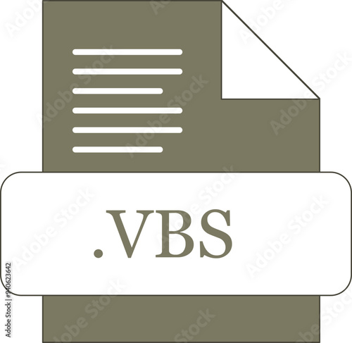 VBS File extension icon fill with minimal colors