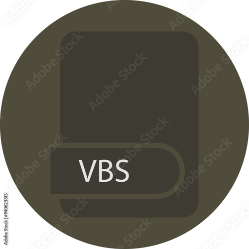 VBS File format icon circular shape