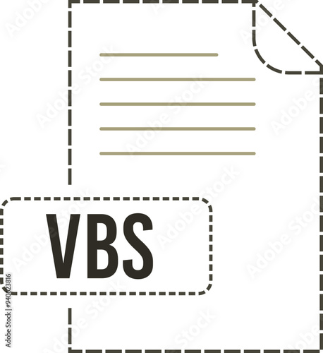 VBS File format icon dashed outline