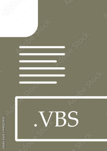 VBS File format icon fill insidse with symbol