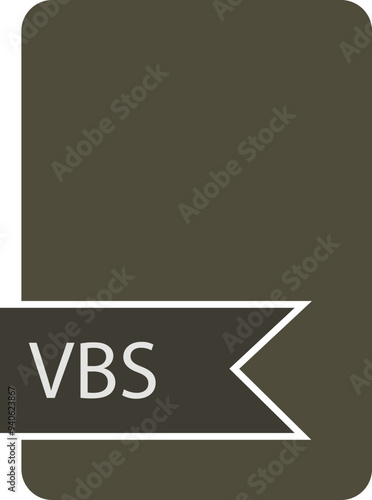 VBS File format icon label contour