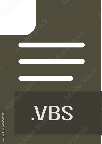 VBS File format icon outline and fill