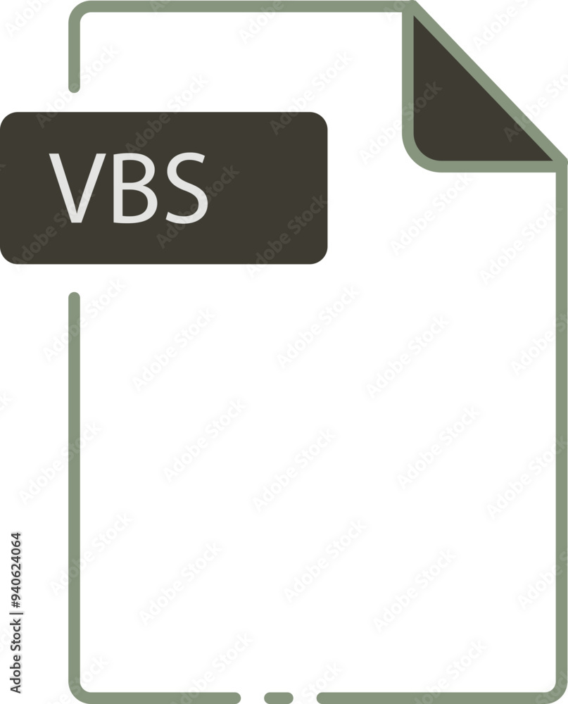 Obraz premium VBS File format minimal icon outline