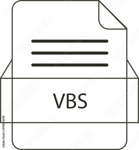 VBS File icon black outline