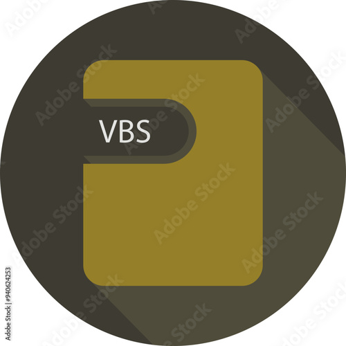 VBS File icon black shadow with rounded corners in circular shape