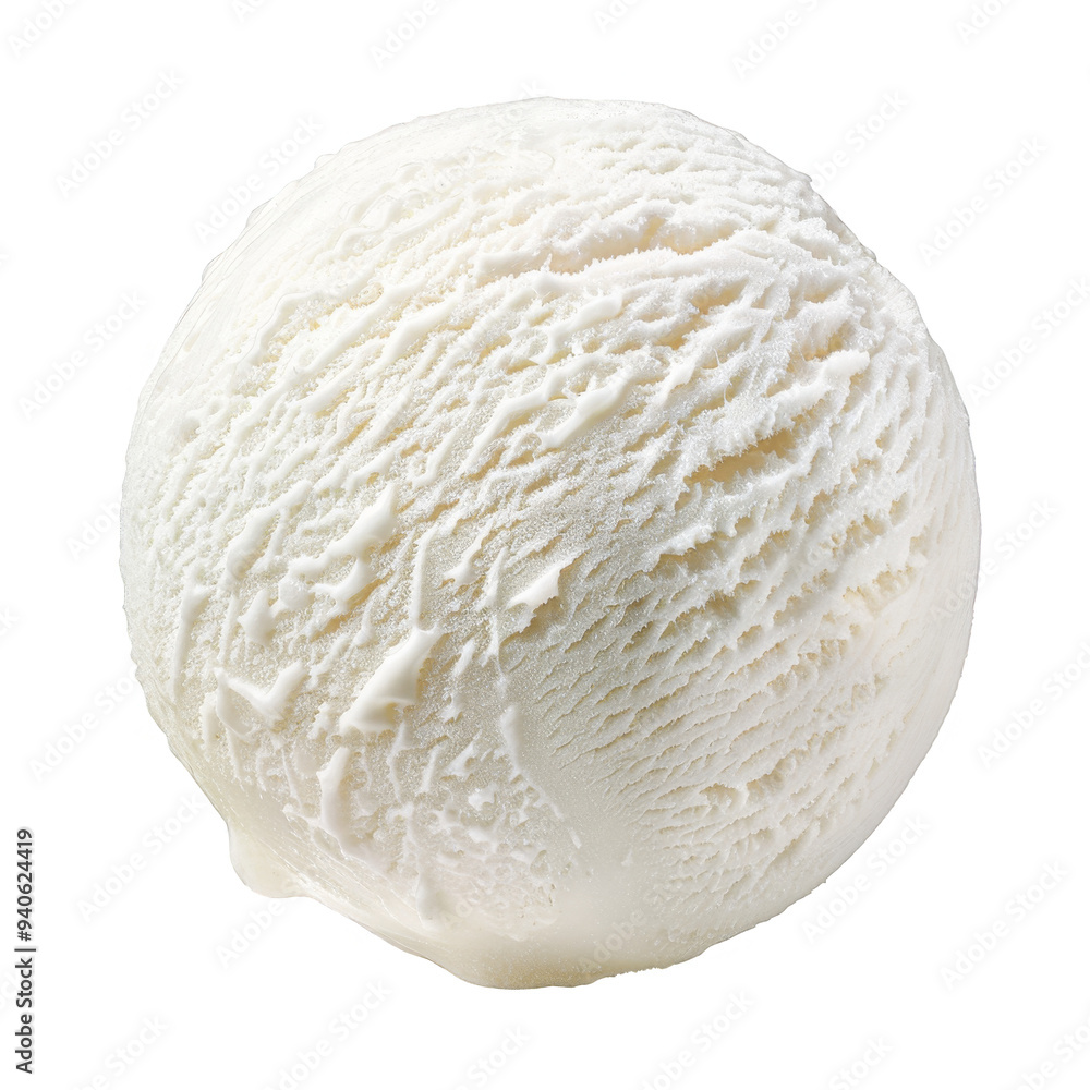 Milk Ice Cream Ball Isolated on a Transparent Background Milk Ice Cream Ball Isolated on a Transparent Background