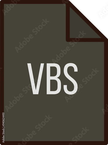 VBS File icon fill crisp corner