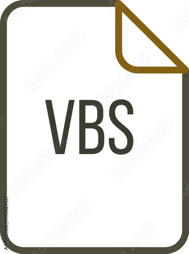 VBS File icon fill rounded corners bold outline