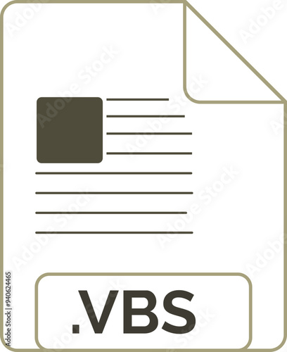 VBS File icon little lines outline