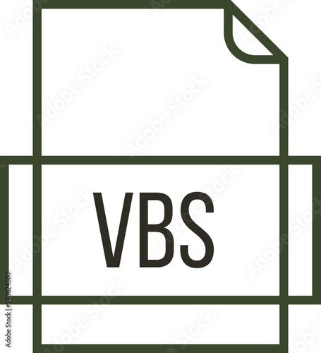 VBS File icon thick outline sharp corners