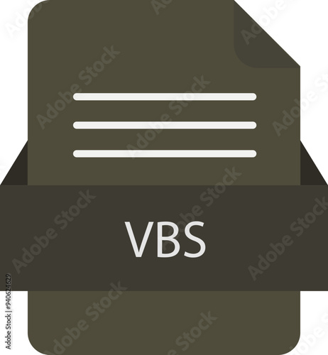 VBS file icon with color and rounded corners and folded doc