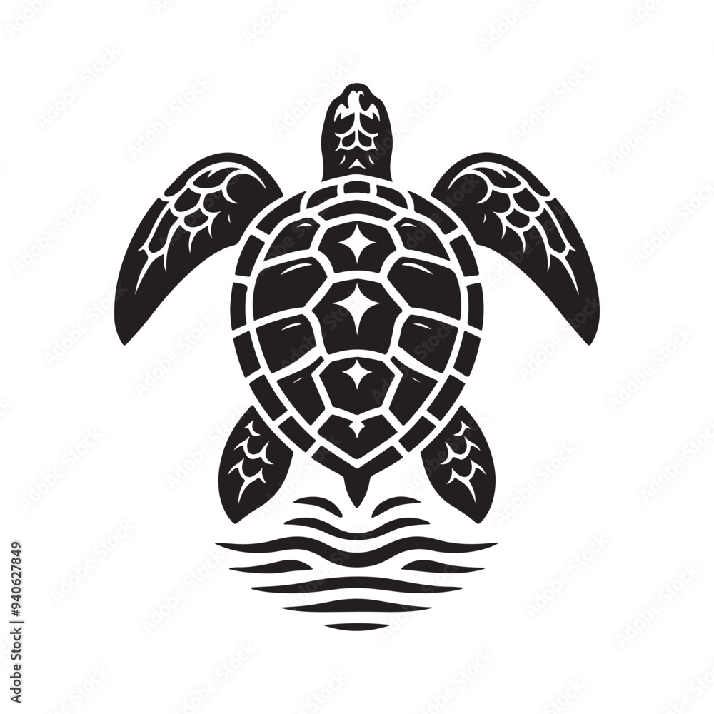 Fototapeta premium turtle silhouette vector