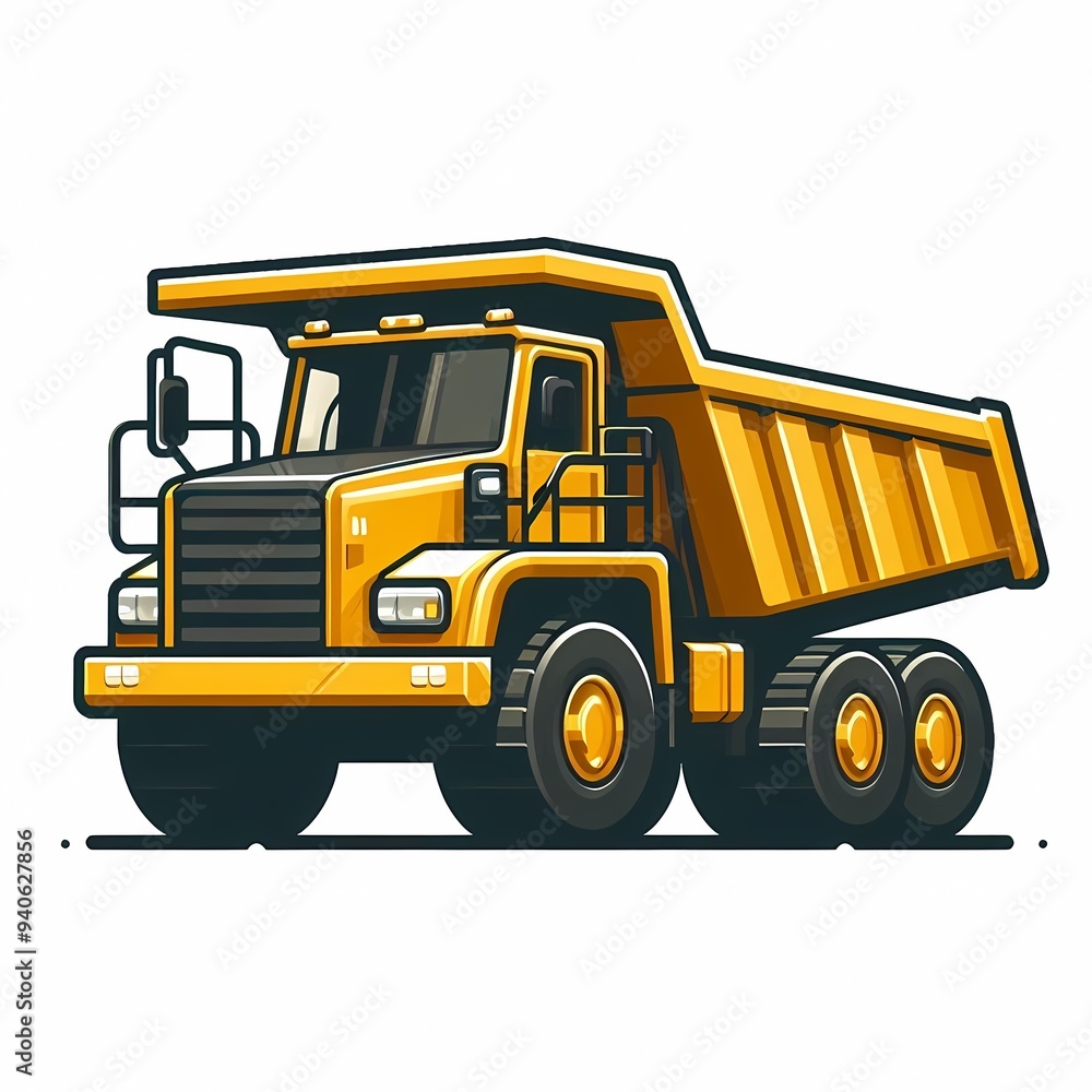 Dump Truck vector illustration isolated on a white background Dump Truck vector illustration isolated on a white background