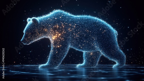 Digital Bear Walking on Water