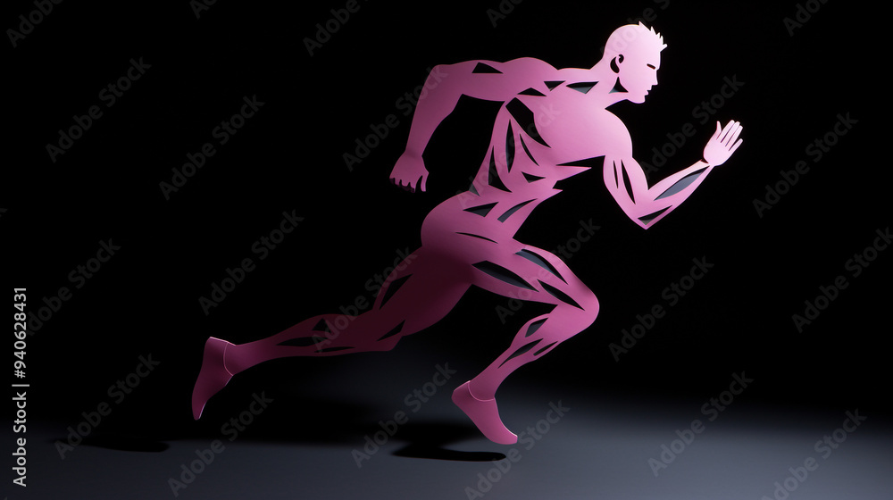 running man made of paper running man made of paper