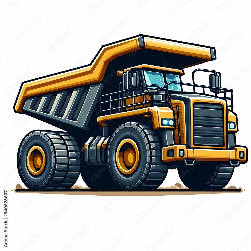 Fototapeta premium Dump Truck vector illustration isolated on a white background