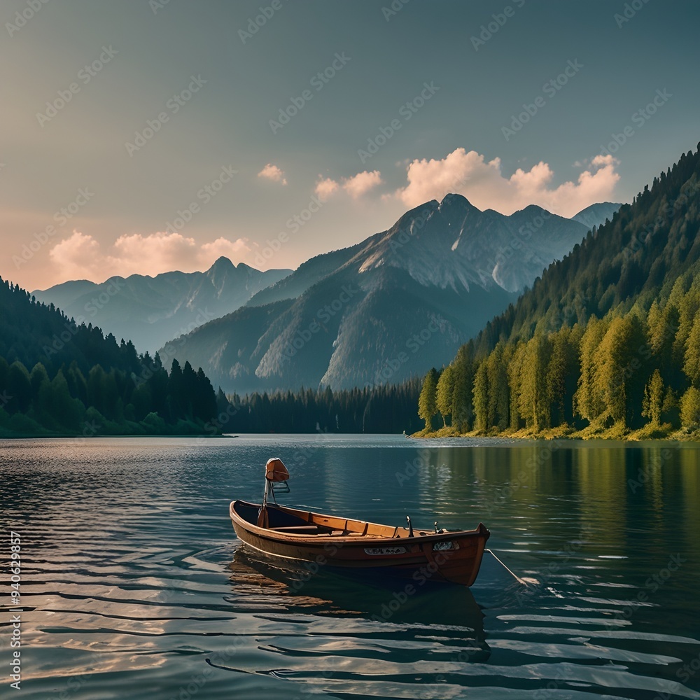 Obraz premium boat on lake