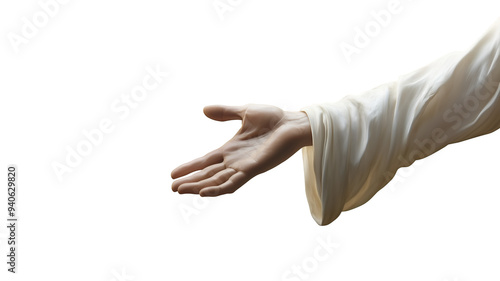 Jesus Christ reaching out his hand isolated on transparent background photo