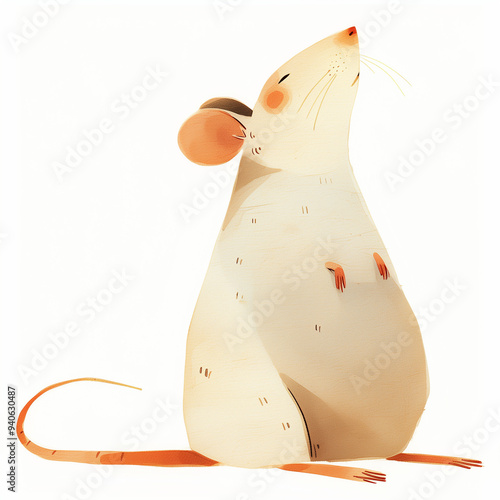 A rat, watercolor style, is...