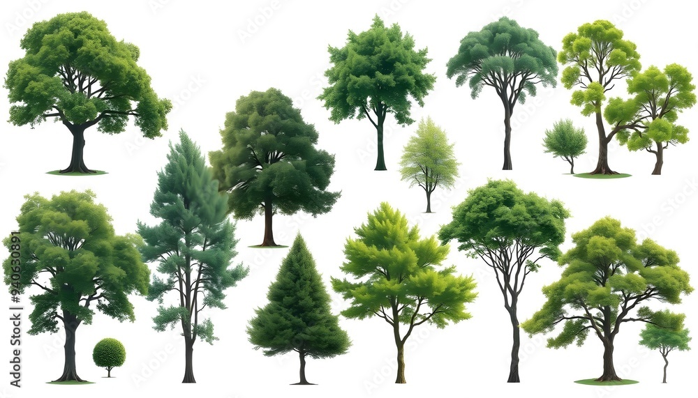 Fototapeta premium Diverse Collection of Lush Trees