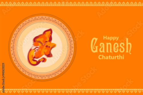 vector illustration of Lord Ganpati on Ganesh Chaturthi background