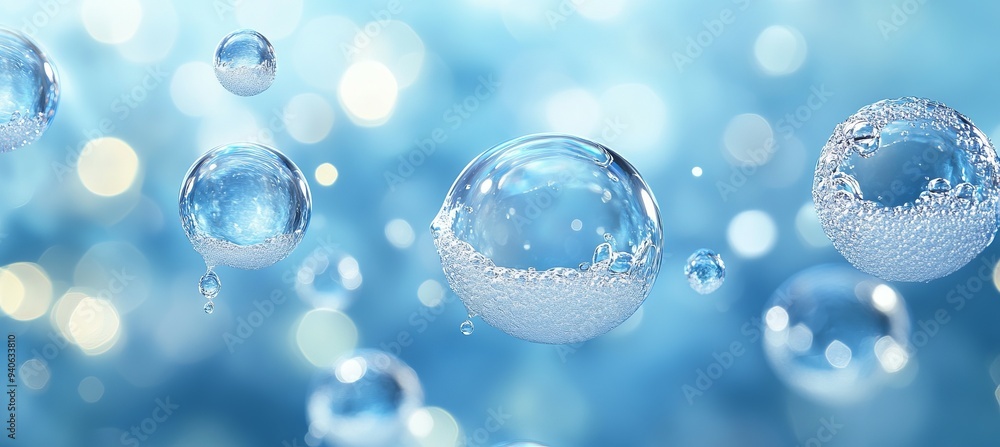 Water droplet bubble. Generative AI technology.
Water droplet bubble. Generative AI technology.