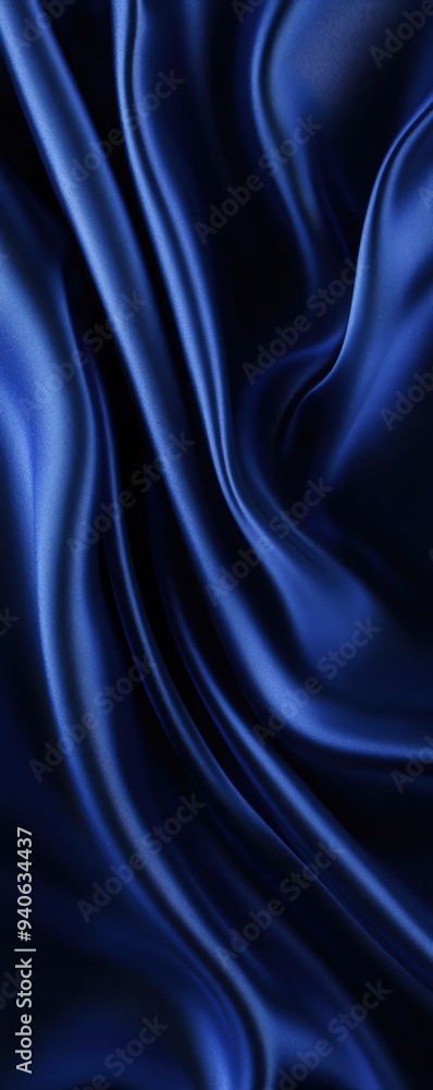 Fototapeta premium Elegant blue silk fabric with smooth, rich texture. Perfect for backgrounds, fashion, and design concepts.