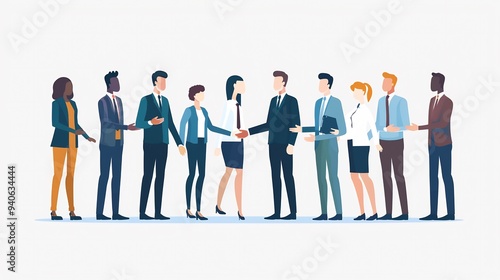 Business People in Formal Attire Shaking Hands