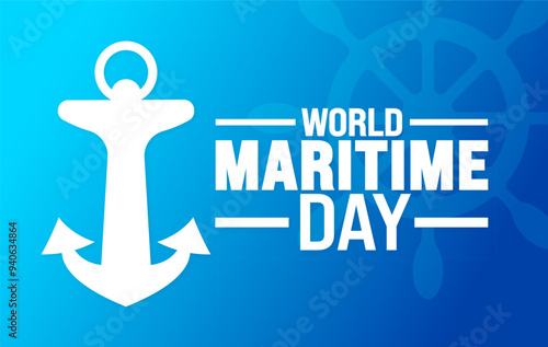 world maritime day background or banner design template. Holiday concept. Template for background, banner, card, poster, placard, design template with unique shapes with standard color.
