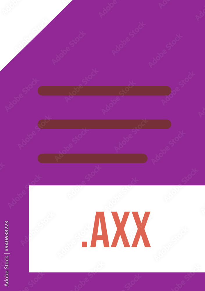 Fototapeta premium AXX File extension icon minimal colro fill