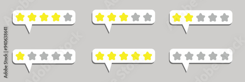 5 Star rating from five to one vector icon, 5 star rating vector image. vector illustration.