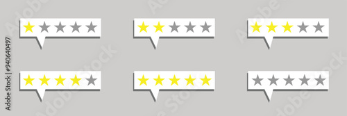 5 Star rating from five to one vector icon, 5 star rating vector image. vector illustration.