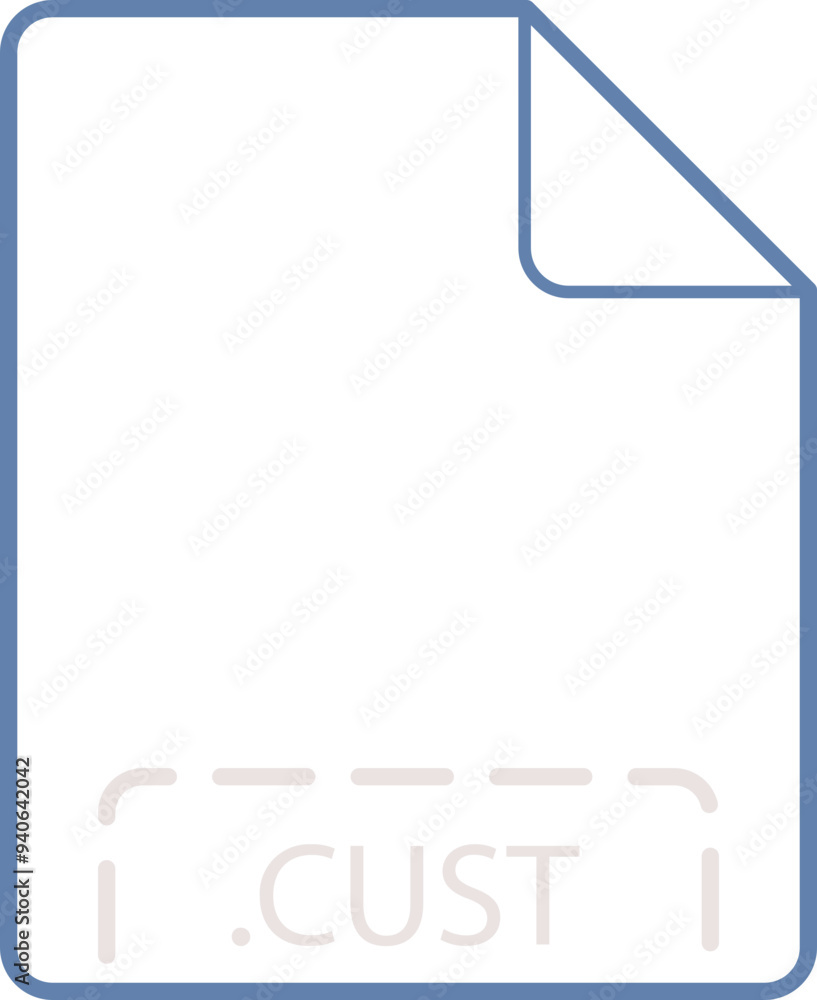 CUST File icon deep rounded outline CUST File icon deep rounded outline