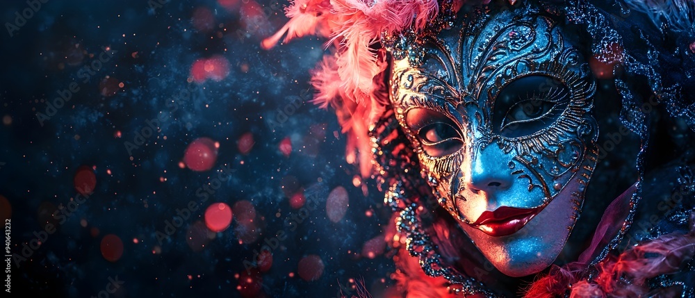 Captivating Art Deco Masquerade with Ornate Masks and Costumes in Dramatic Photography Concept The image showcases a visually striking and immersive masquerade scene Captivating Art Deco Masquerade with Ornate Masks and Costumes in Dramatic Photography Concept The image showcases a visually striking and immersive masquerade scene