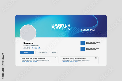 Social media flat LinkedIn page mockup template