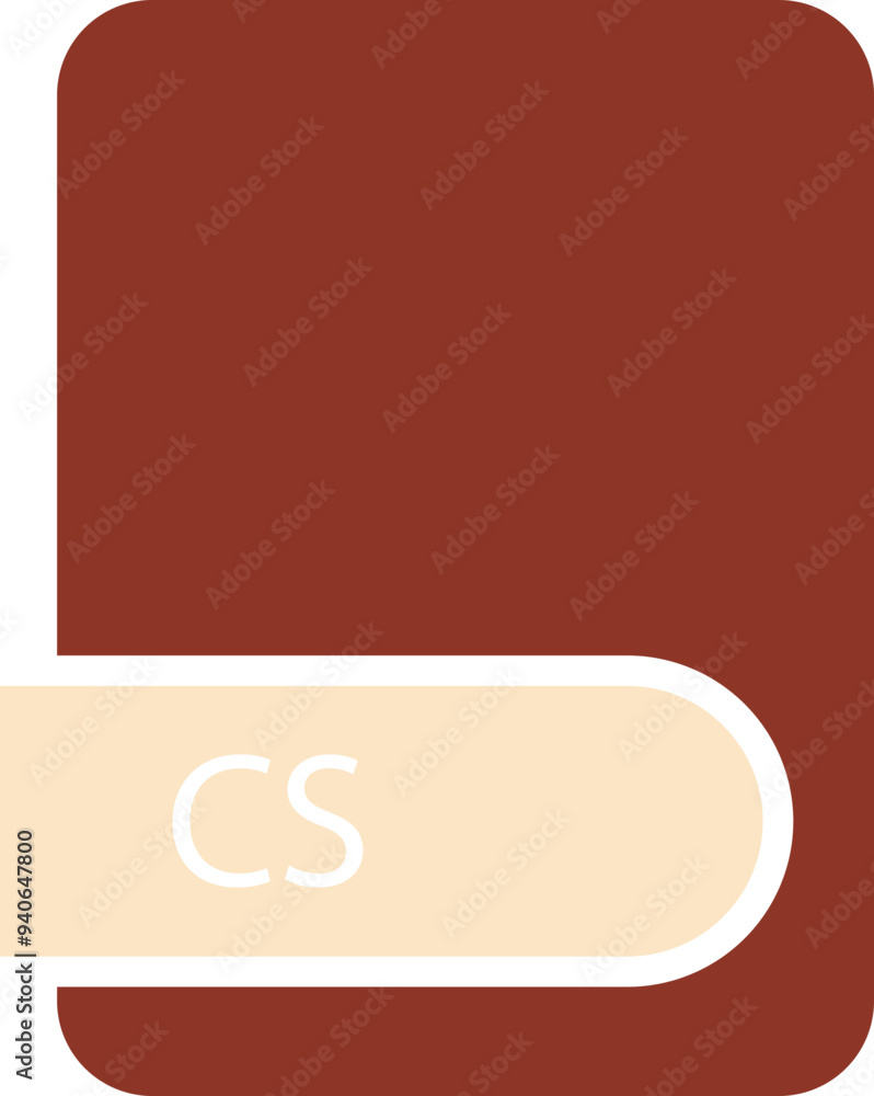 CS File format icon with contour CS File format icon with contour