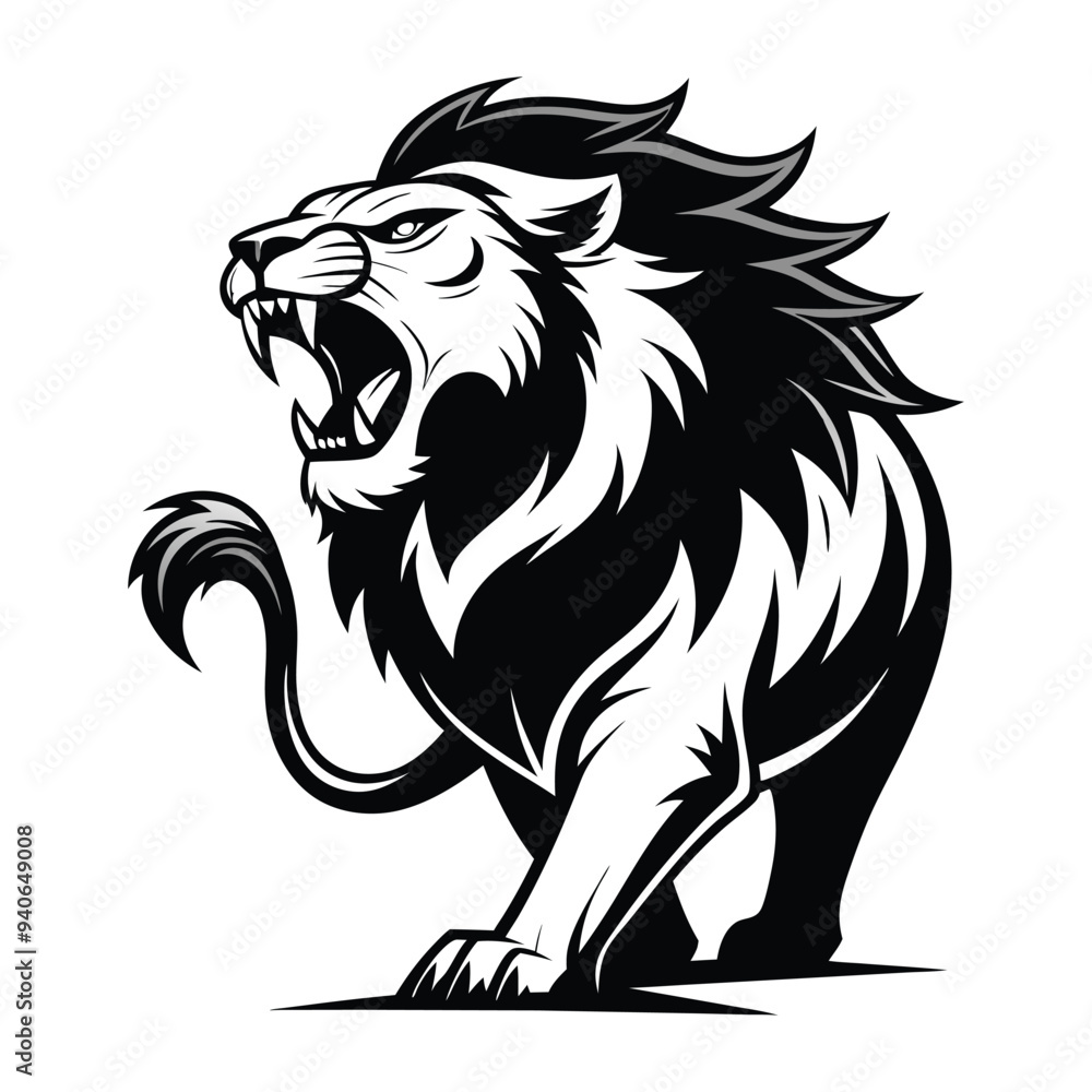 Obraz premium lion silhouette vector