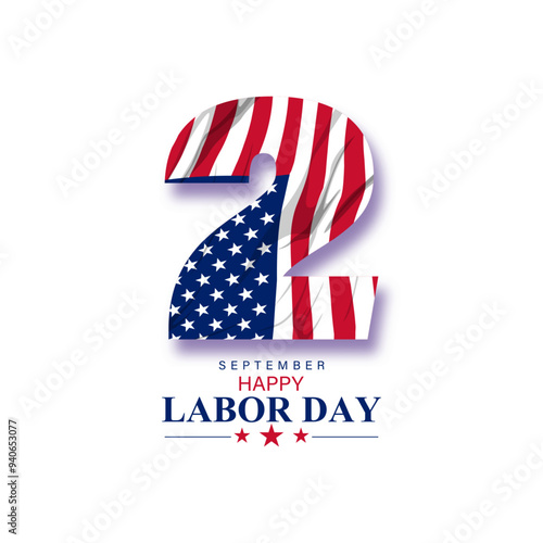 Vector illustration of Labor Day social media feed template