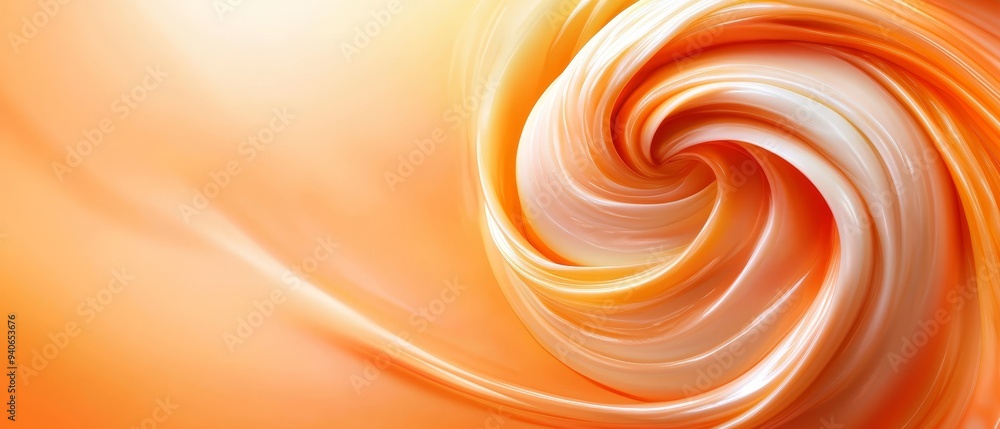 An image of a swirl, colored predominantly in orange and yellow hues, with a white center situated at its core An image of a swirl, colored predominantly in orange and yellow hues, with a white center situated at its core