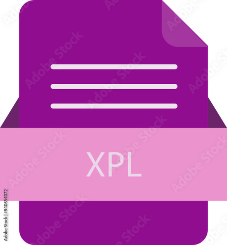 XPL file icon with color and rounded corners and folded doc