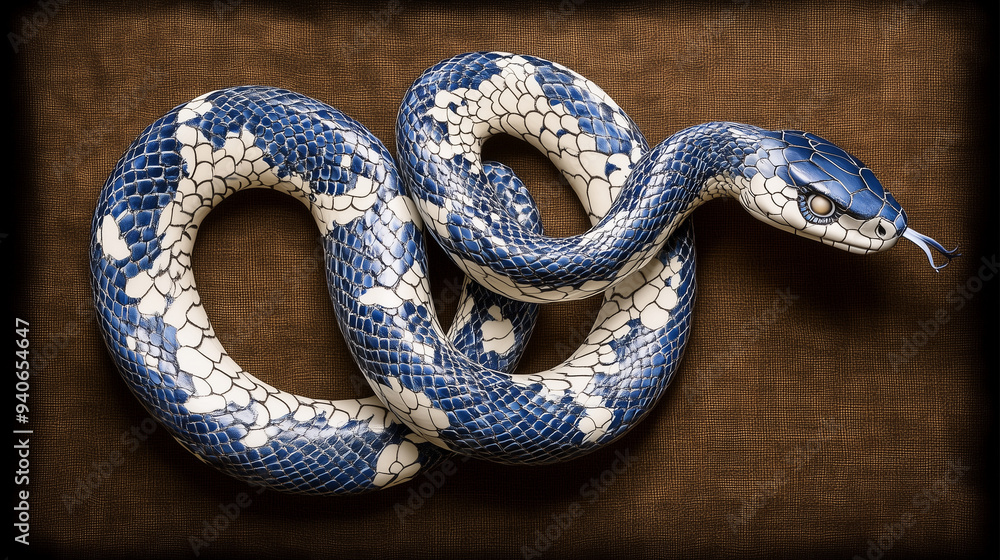 Fototapeta premium close up of a snake on white background