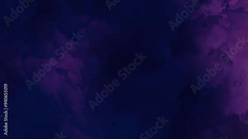 Watercolor on deep dark blue paper background. Dark blue backgrounds, 	